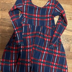 HA Plaid Long Sleeve Kids Dress